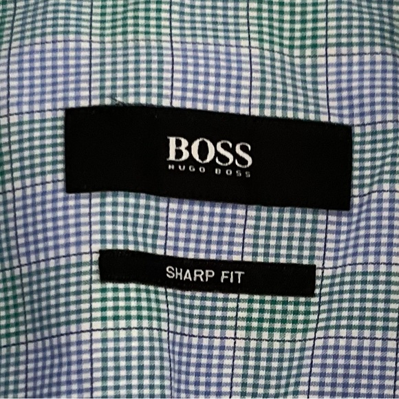EUC Hugo Boss "Mark US" Plaid Sharp Fit Dress Shirt- Size: 15 32/33 - Picture 4 of 8